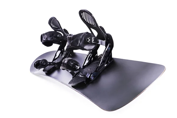 Siyah snowboard siyah bağlarla