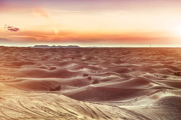 Tramonto colorato sul deserto — Foto Stock