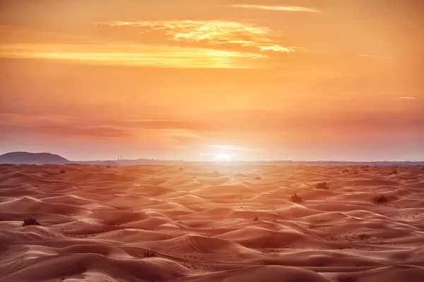 Colorful sunset over desert