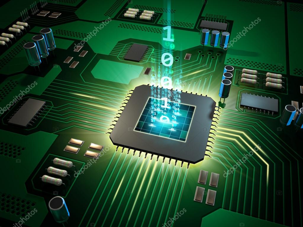 Central Processing Unit On A Printed Circuit Board Stock Photo Central Processing Unit On A Printed Circuit Board Stock Photo