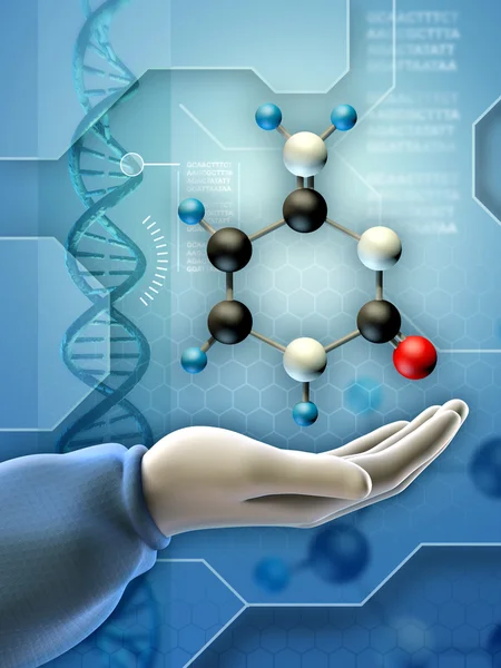 Composição da molécula de citosina e do dna . — Fotografia de Stock