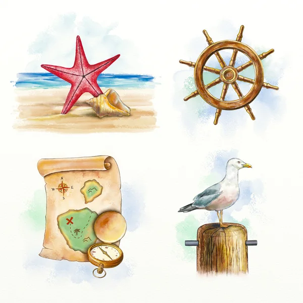 Nautical themed compositions — Stock Photo, Image
