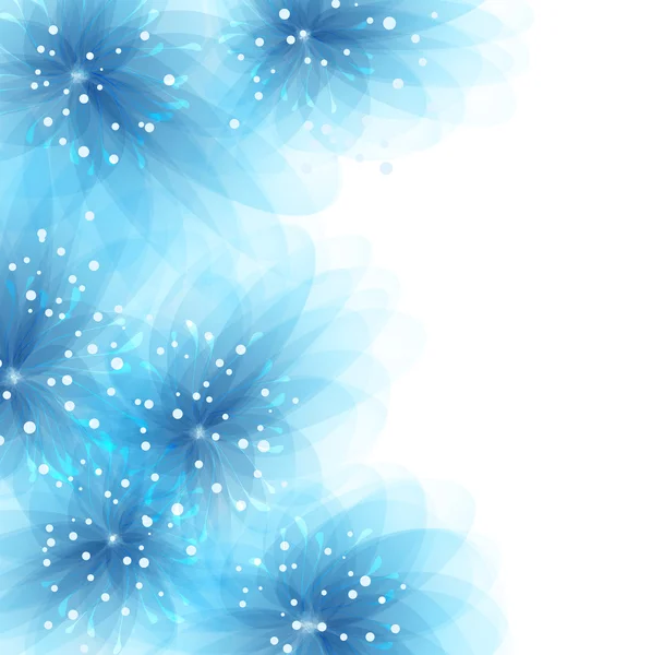 파란색 꽃을 배경으로 한 반사기 — 스톡 벡터