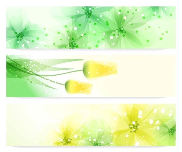 Spring banners. Vector flowers background. — Stock Vector