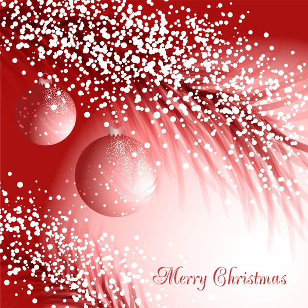 Brindille de Noël avec boules et neige — Image vectorielle