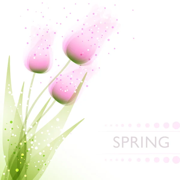 Vektor Hintergrund mit rosa Tulpen — Stockvektor