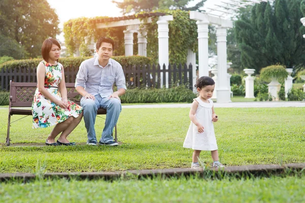 Asian family playing and enjoying — Stock Photo, Image