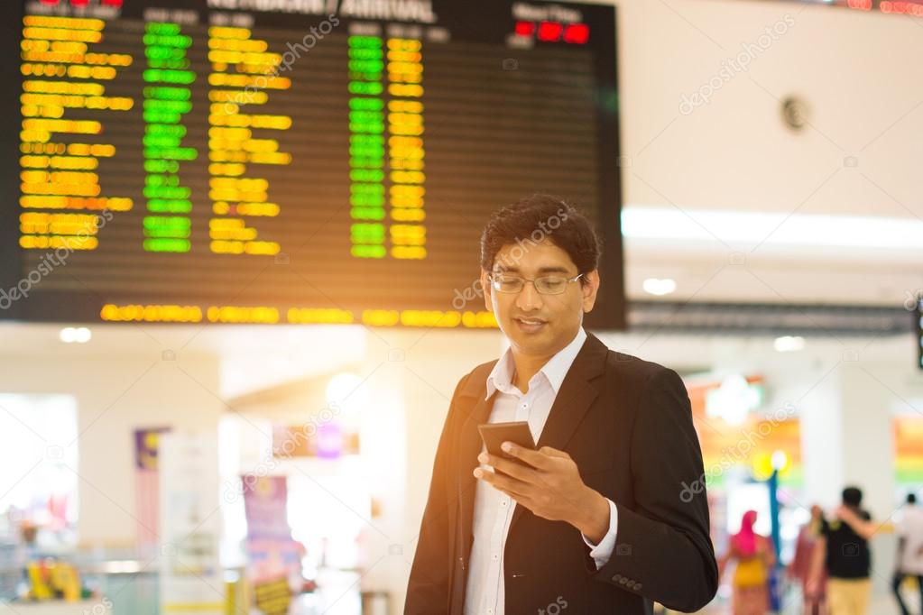 Indian business man at airport terminal