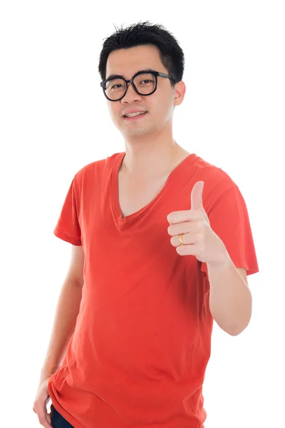 Asian male thumbs up — Stock Photo, Image