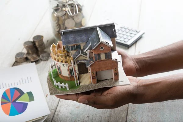 Empréstimo em casa na mesa — Fotografia de Stock