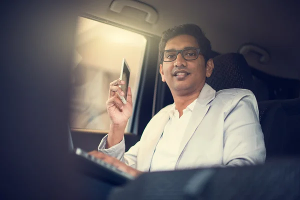 Indian businessman inside the car — Stock Photo, Image