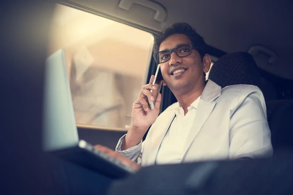 Indian businessman inside the car — Stock Photo, Image