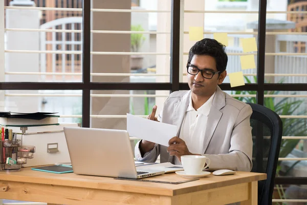 Indian business man with letter — Stock Photo, Image