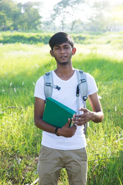 Indian male student with book — Stock Photo, Image