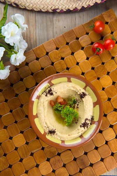 Hummus popularne arabski żywności — Zdjęcie stockowe