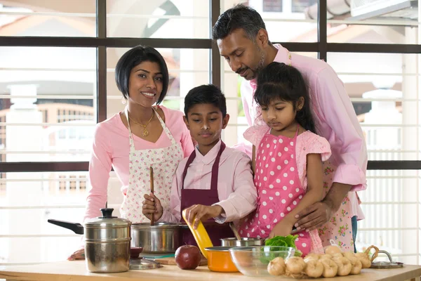 indian family  cooking at home
