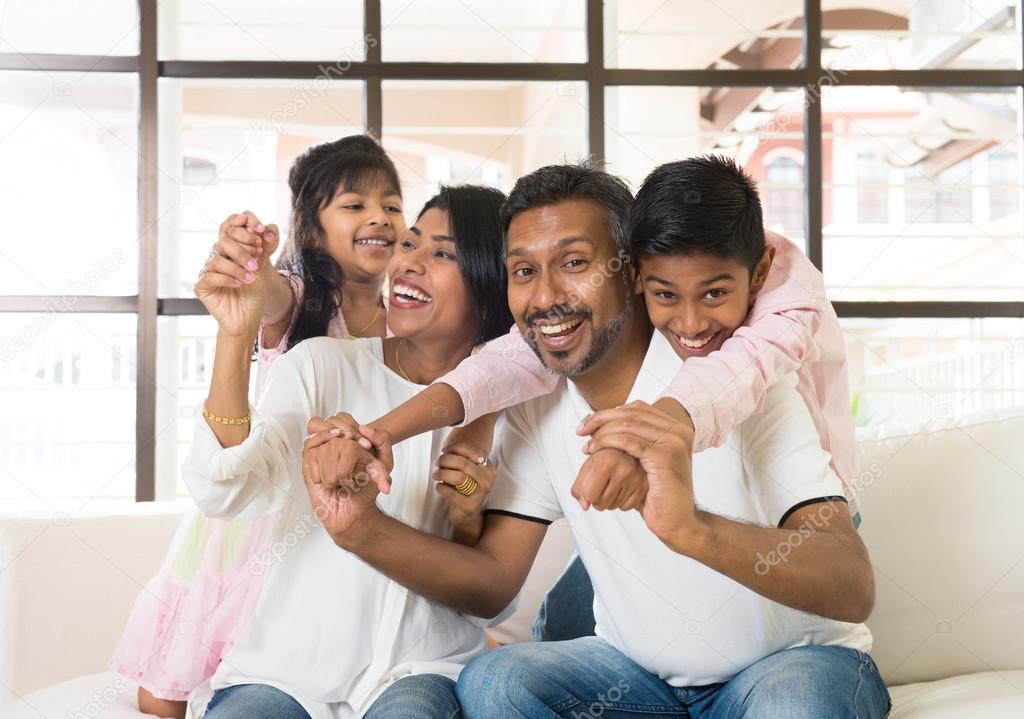 happy indian family 