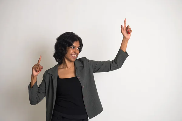 Indian business woman celebrating success — Stock Photo, Image