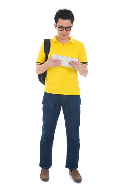 Asian student  using digital tablet — Stock Photo, Image