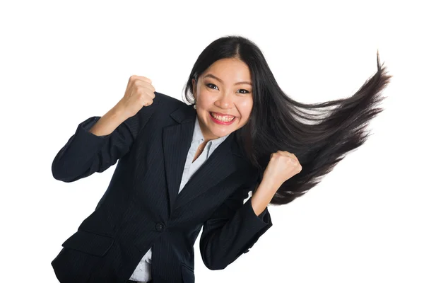 Asian business woman celebrating success — Stock Photo, Image