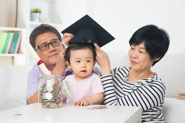 Nonni con nipote — Foto Stock