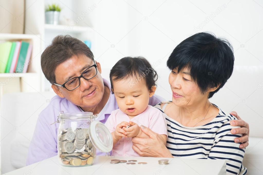 Grand parents with grand daughter