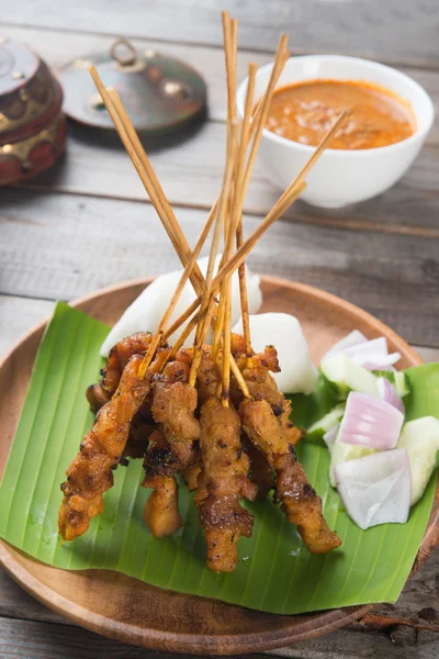 Satay med currysås — Stockfoto