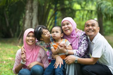 Happy Malay Asian Family clipart
