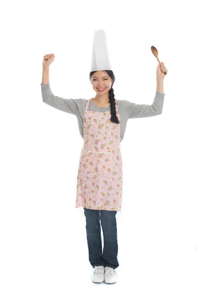 Aziatische vrouwelijke chef-kok — Stockfoto
