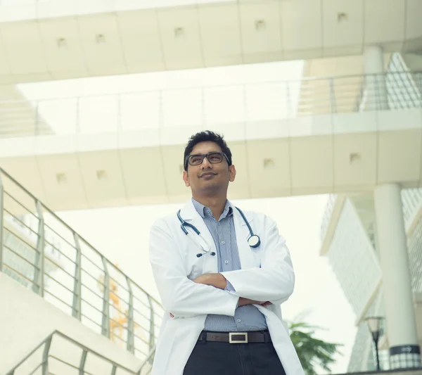 Indian male doctor outdoor — Stock Photo, Image