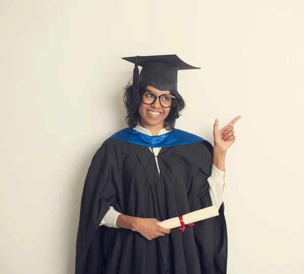 Indian female student graduating — Stock Photo, Image