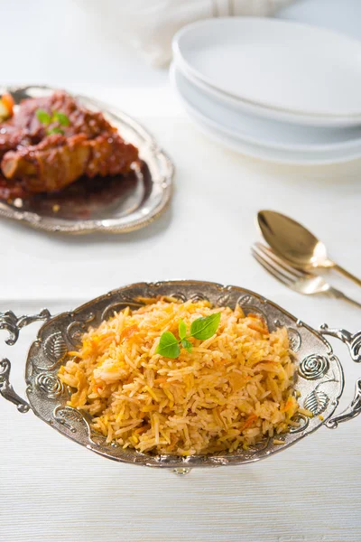 Frango Biryani arroz — Fotografia de Stock