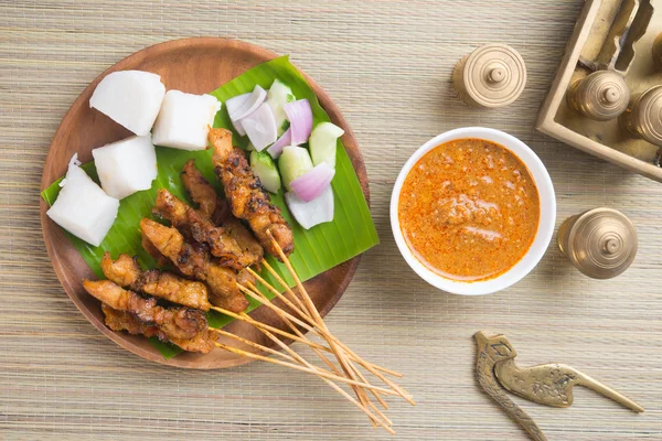 Malaysian chicken satay — Stock Photo, Image