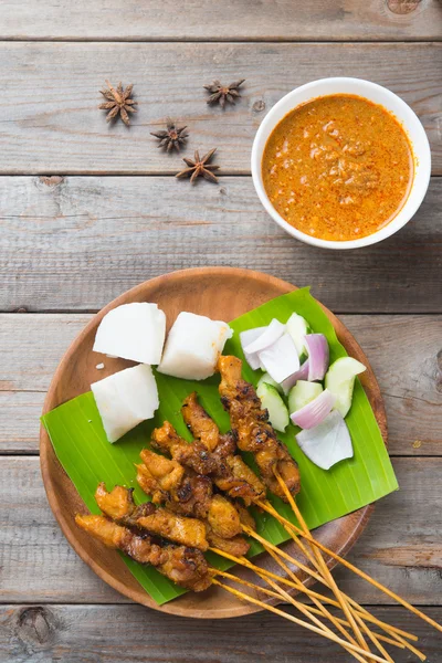 Malaysiska kyckling satay — Stockfoto