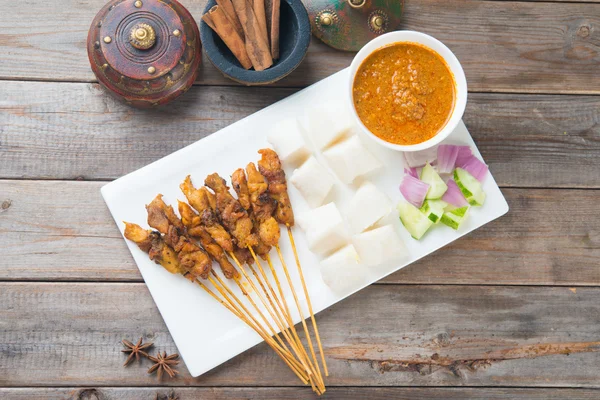 Malaysiska kyckling satay — Stockfoto