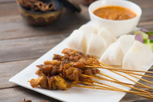 Chicken satay - asian dish — Stock Photo, Image