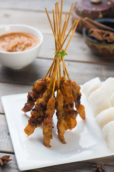 Chicken satay - asian dish — Stock Photo, Image