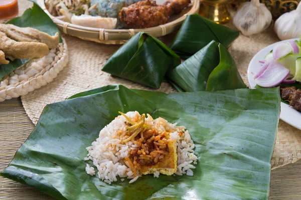 Nasi lemak - arroz picante malayo — Foto de Stock