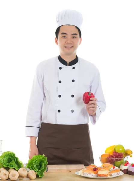 Asiatico maschio chef — Foto Stock