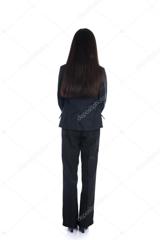 Asian business woman from the back