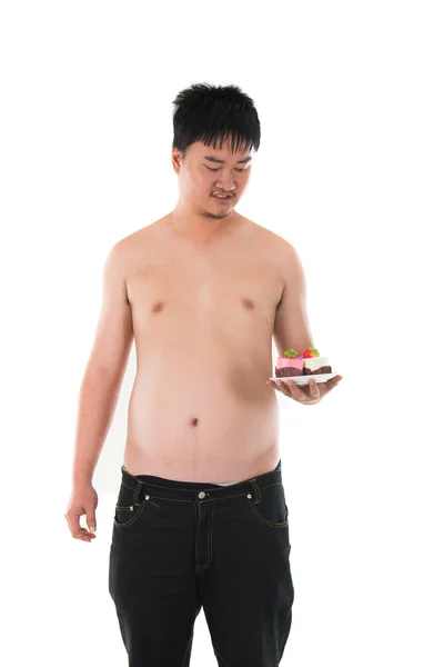 Asian male with beer belly — Stock Photo, Image