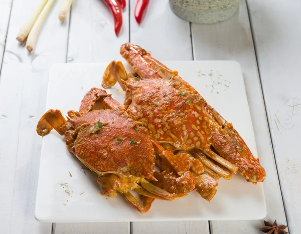 Chili crabs   in restaurant — Stock Photo, Image
