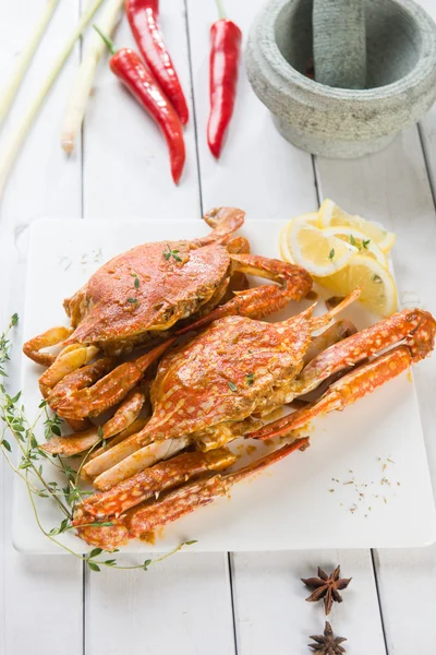 Granchi di peperoncino nel ristorante — Foto Stock