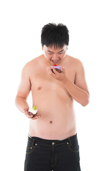 Obese chinese man with belly — Stock Photo, Image