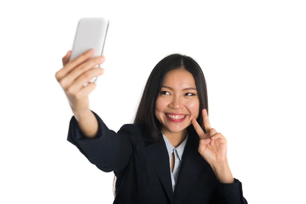 Asiatico business donna selfie — Foto Stock