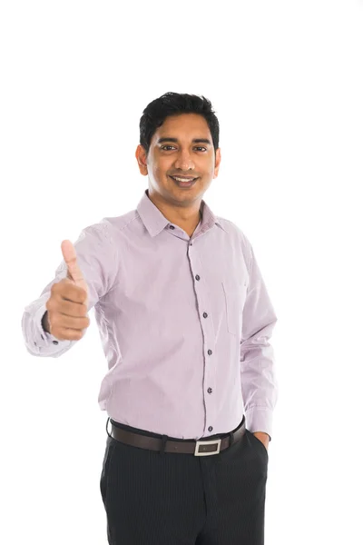 Homme d'affaires indien avec le pouce levé — Photo