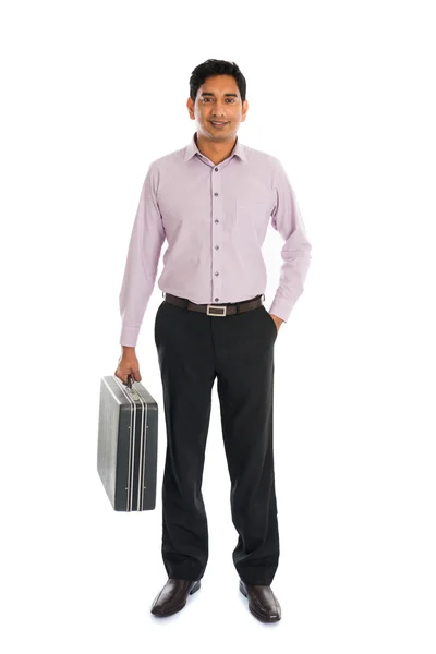 Indian businessman  with suitcase — Stock Photo, Image