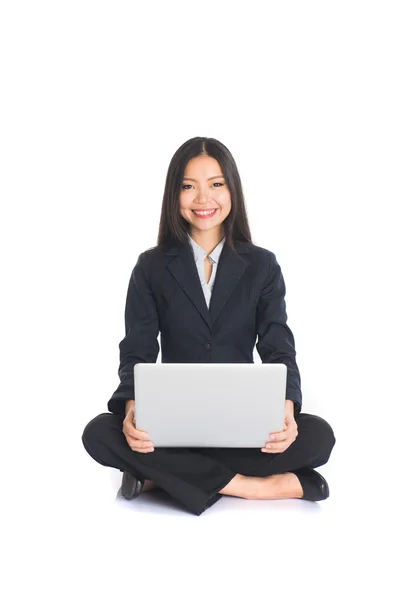 Asian chinese woman with laptop — Stock Photo, Image