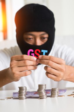 Man with GST letters clipart