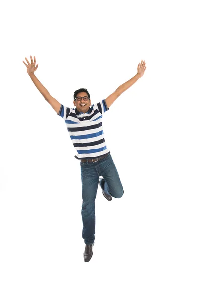 Indian male jumping in joy — Stock Photo, Image